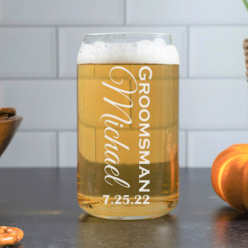 Vertical | Personalized 16oz Beer Can Glass